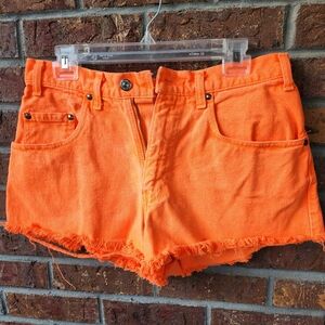 Levis 545 neon orange denim cutoffs